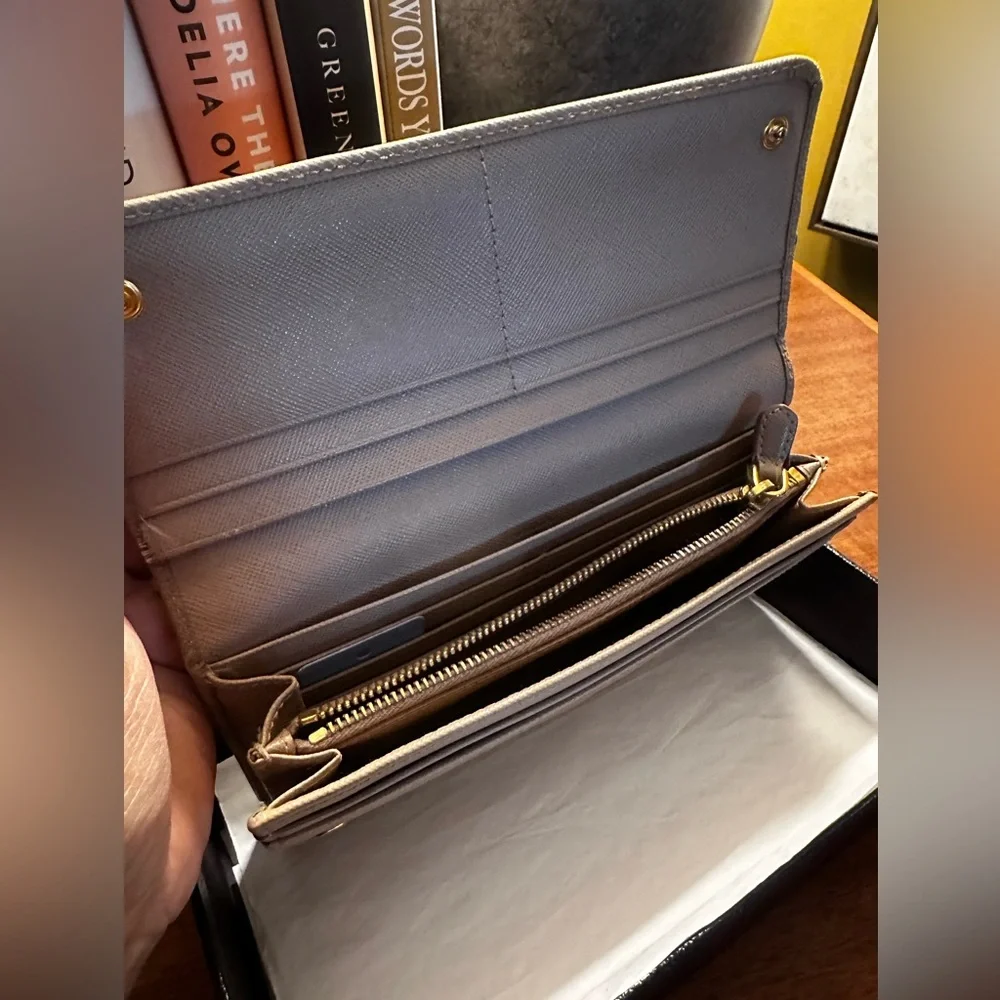 Prada Saffiano Long Wallet Camel - Picture 2 of 16